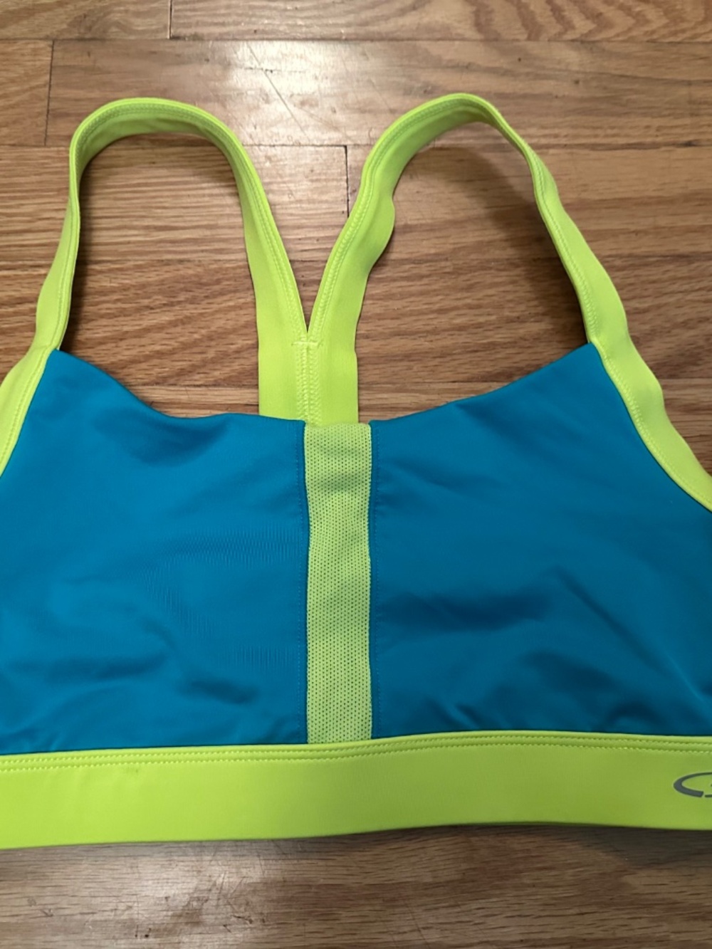 Champion Aqua & Lime Sport Bra Sz Medium